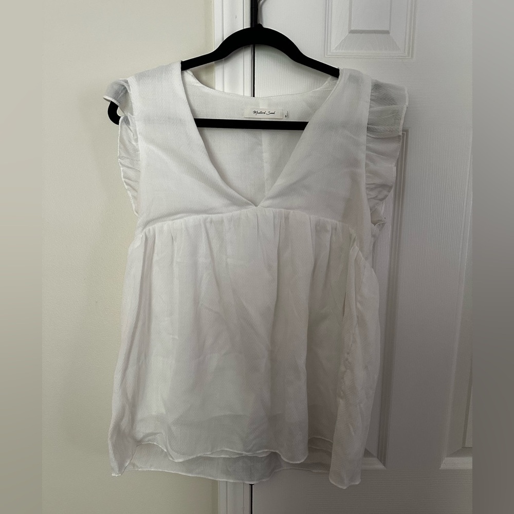 Mustard Seed Maternity Ivory V-Neck Blouse
